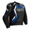 RST TracTech Evo 4 Leather Jacket Blue CE Approved -Trail Blazers Gear 102357 rst tractech evo 4 leather jacket black blue front 7 2