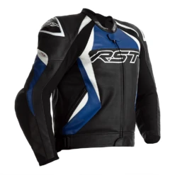 RST TracTech Evo 4 Leather Jacket Blue CE Approved