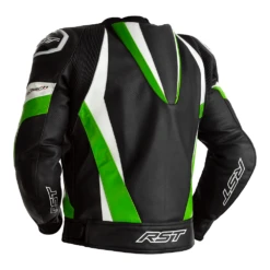 RST TracTech Evo 4 Leather Jacket Green CE Approved -Trail Blazers Gear 102357 rst tractech evo 4 leather jacket black green back 1 5