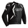 RST TracTech Evo 4 Leather Jacket White CE Approved -Trail Blazers Gear 102357 rst tractech evo 4 leather jacket black white front 9 3