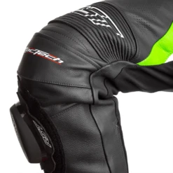 RST TracTech Evo 4 Leather Jean Fluo Red - CE Approved -Trail Blazers Gear 102358 rst tractech evo 4 leather jean black green detail knee 5 1