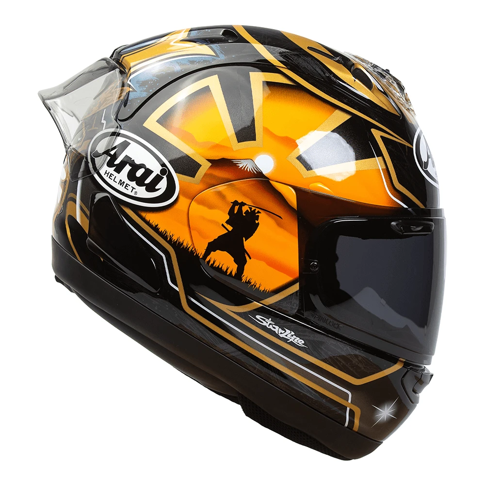 Arai RX-7V EVO Pedrosa Spirit Gold - FREE DARK VISOR INCLUDED 4 Arai RX-7V EVO Pedrosa Spirit Gold - FREE DARK VISOR INCLUDED - Image 2