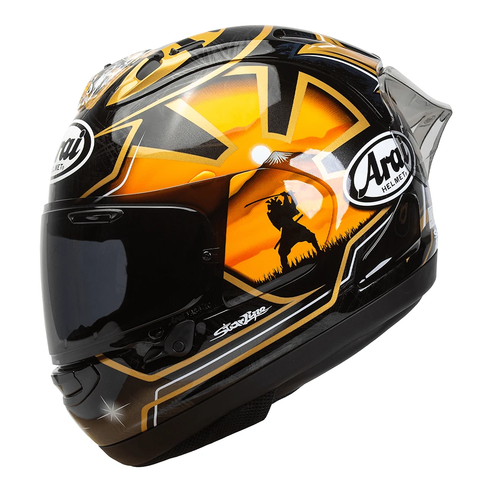 Arai RX-7V EVO Pedrosa Spirit Gold - FREE DARK VISOR INCLUDED 3 Arai RX-7V EVO Pedrosa Spirit Gold - FREE DARK VISOR INCLUDED