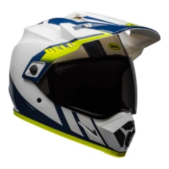 Bell MX-9 Adventure MIPS Dash 13 Bell MX-9 Adventure MIPS Dash -Trail Blazers Gear bh7110326 bell mx 9 adventure mips dash white blue hi viz front right